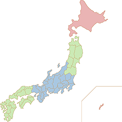 お届け目安のマップ