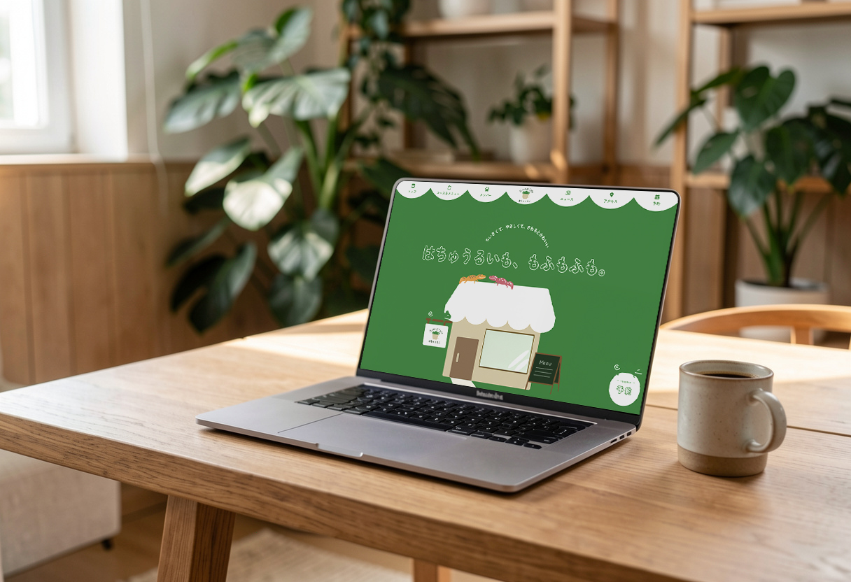 リビングではちゅともふのHPを見ている風景